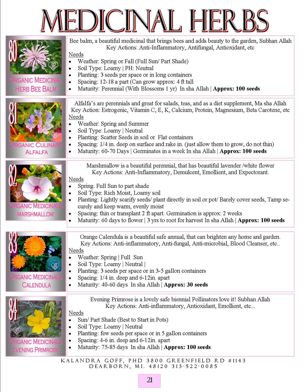 Lovin' My Garden Organic 2025 Medicinals 2