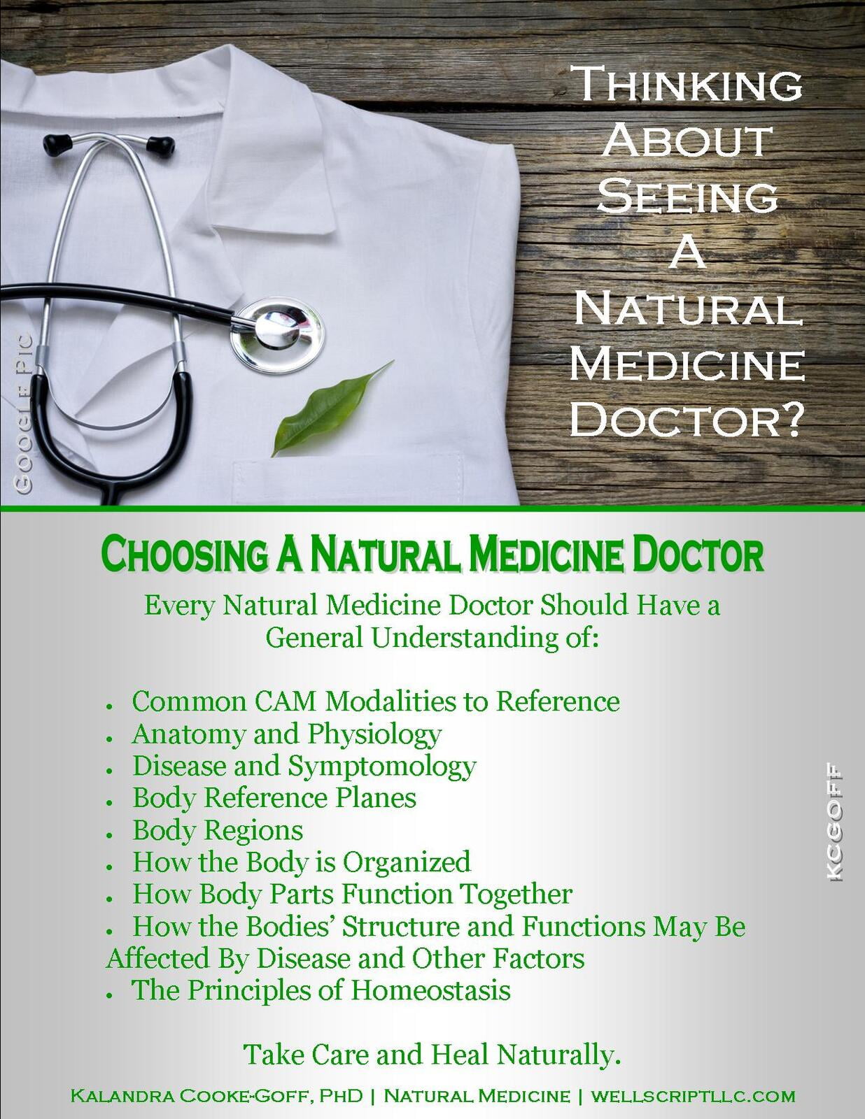 WellScript, LLC Kalandra Cooke Goff, PhD Natural Medicine